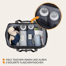 Lionelo Ida Kinderwagentasche, 2 interne Thermo-Taschen für Flaschen, Tasche für Feuchttücher, Wickelauflage, Kosmetiktasche, Riemen zur Befestigung am Kinderwagen