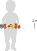 Small Foot Zug aus Holz, 13 Bunte Holzbausteine und eine Lokomotive mit Zwei Waggons, für Kinder ab 12 Monaten, 3498, Mehrfarbig