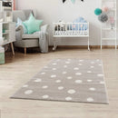 B-Ware Jimri Kinderteppich Läufer Teppich Kinderzimmer Beige Dots Punkte 80 X 150 Cm