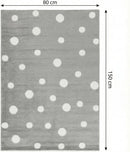 B-Ware Jimri Kinderteppich Spielteppich Kinderzimmer Jugendzimmer Dots Grau 80 X 150 Cm