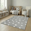 B-Ware Jimri Kinderteppich Spielteppich Kinderzimmer Jugendzimmer Dots Grau 80 X 150 Cm