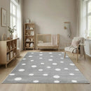 B-Ware Jimri Kinderteppich Spielteppich Kinderzimmer Jugendzimmer Dots Grau 80 X 150 Cm
