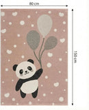 B-Ware Jimri Kinderteppich Läufer Teppich Kinderzimmer Bär Hase Panda Hellrosa 80x150cm