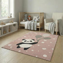 B-Ware Jimri Kinderteppich Läufer Teppich Kinderzimmer Bär Hase Panda Hellrosa 80x150cm