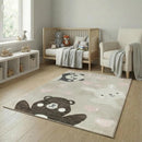 B-Ware Jimri Kinderteppich Teppich Läufer Kinderzimmer Panda Hase Bär Beige 80 X 150218