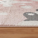 B-Ware Jimri Teppich Läufer Kinderteppich Bär Hase Panda Hellrosa Beige 80 X 150 Cm