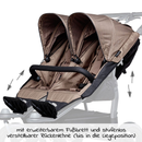 Tfk 2 Sportsitze Für Duo Kinderwagen   Xxl Komfort Sitz Inkl. Wetterschutz Braun B-Ware - 4260484178459