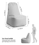 Mokebo Outdoor Sitzsack Pouf Sitzgelegenheit Der Däumchendreher Hellgrau B-Ware