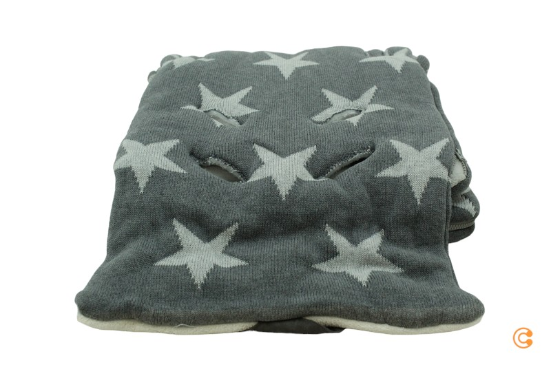 Little Friends Star Fußsack Babyfußsack Kinderwagenfußsack Kinderwagendecke grau