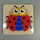  Holzpuzzle Set - Tiere & Autos - Set aus 3