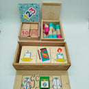 Sunnylife Bundle Travel Games Set von 3 Holz Lernspiele