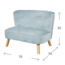 Kindersofa 'Lil Sofa' - Bequeme Kindercouch mit Holzfüßen - Samtstoff hellblau