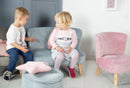 Kindersofa 'Lil Sofa' - Bequeme Kindercouch mit Holzfüßen - Samtstoff hellblau