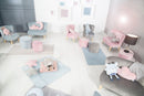 Kindersofa 'Lil Sofa' - Bequeme Kindercouch mit Holzfüßen - Samtstoff hellblau