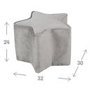Kinderhocker in Sternform 'Lil Sofa', bequemer Hocker mit grauem Samtstoff bezogen, Pouf