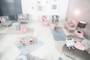 Kinderhocker in Sternform 'Lil Sofa', bequemer Hocker mit grauem Samtstoff bezogen, Pouf