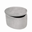 Kinderhocker mit Aufbewahrungsfunktion 'Lil Sofa', oval, bequemer Hocker mit grauem Samtstoff