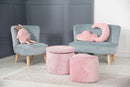 Kinderhocker mit Aufbewahrungsfunktion 'Lil Sofa', oval, bequem, mit Samtstoff bezogen, Mauve