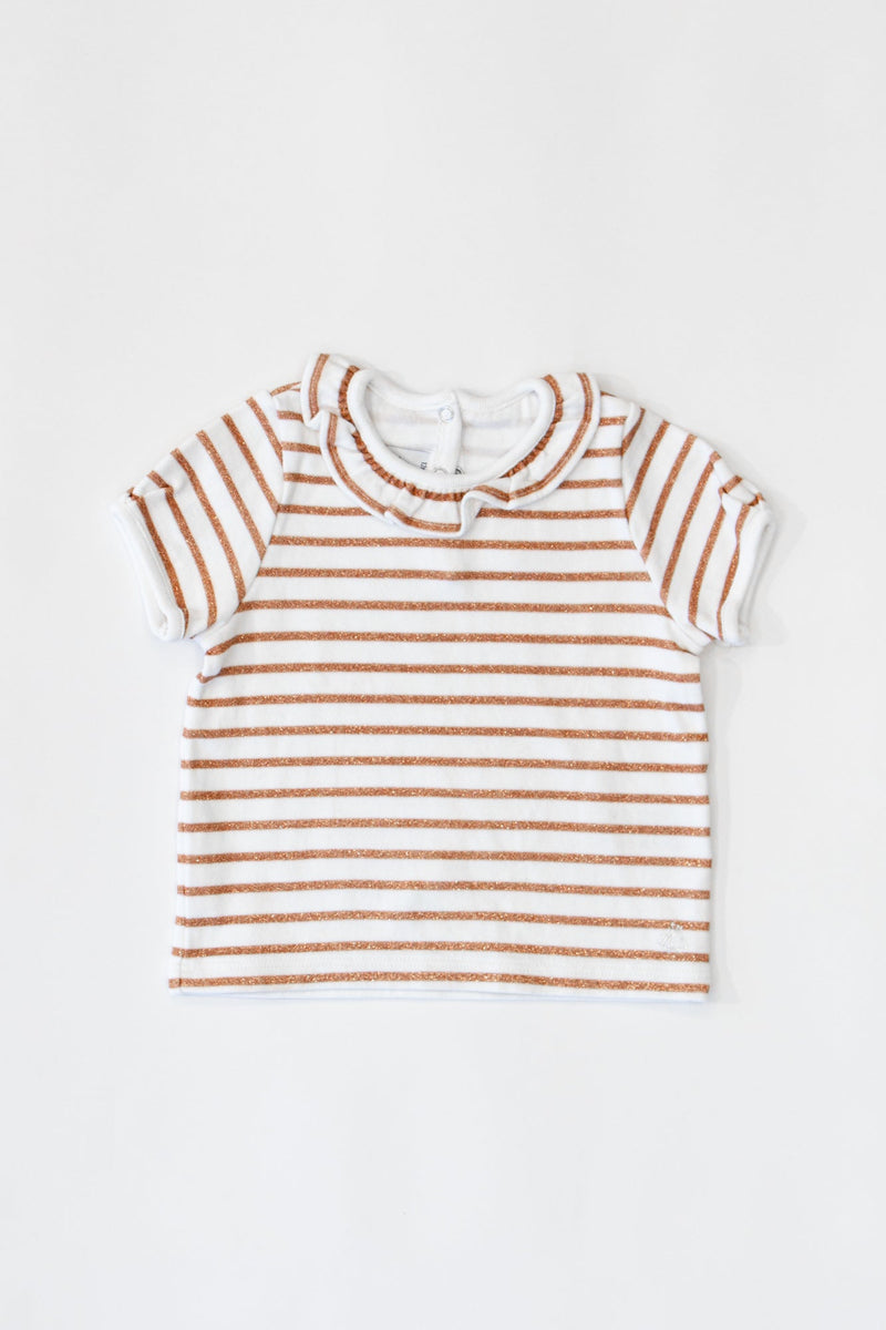 T-shirt with glitter stripes size 74 | Petit Bateau