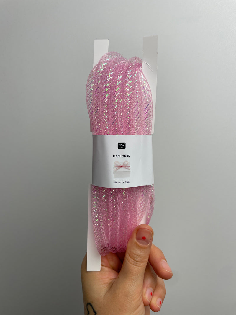Bastelband Netzschlauch • Rosa • Ø10mmx3m