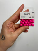 itoshii • Kunststoffperlen neon 8mm 40 Stück • neon pink