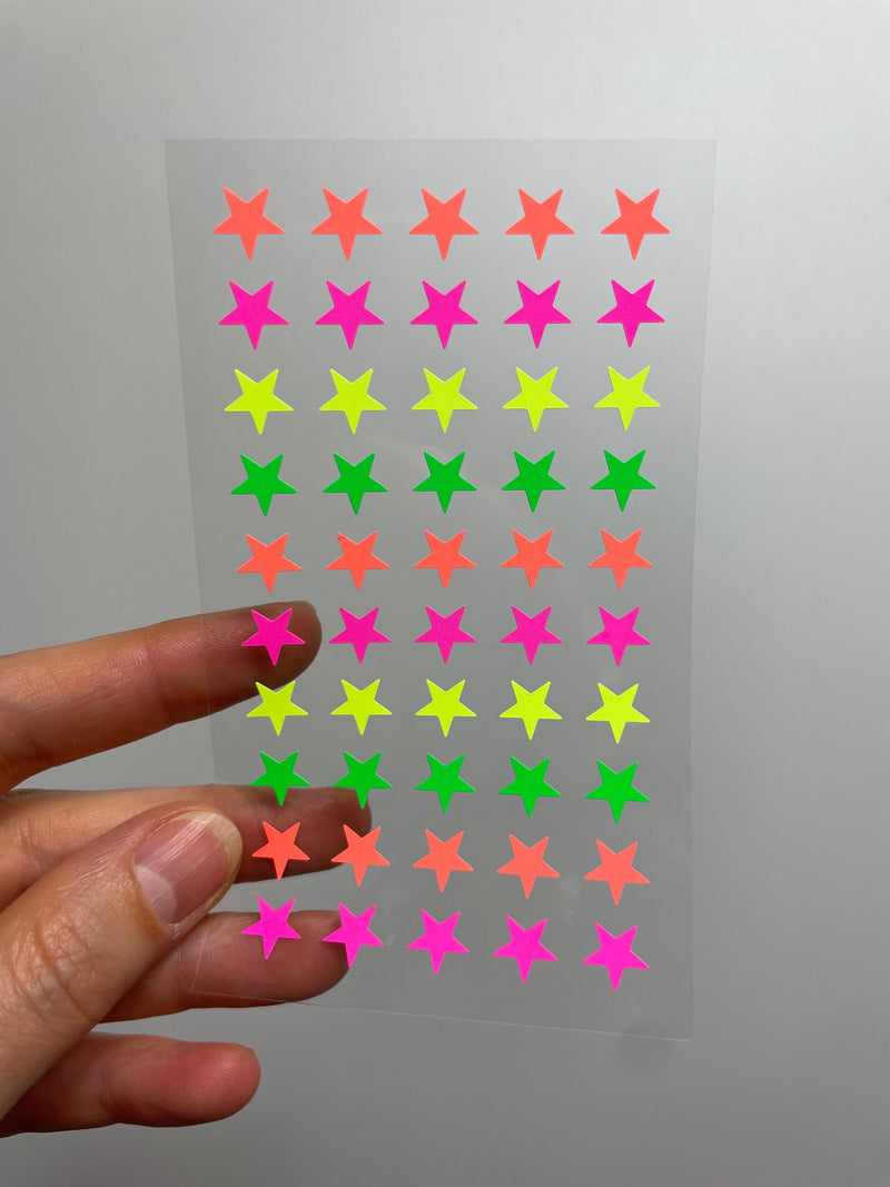 Paper Poetry • Sticker Sterne neon • 4 Blatt