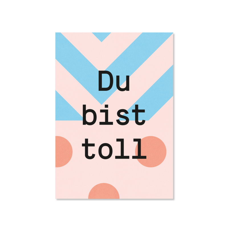 Grußkarte "Du bist toll" aus Naturpapier