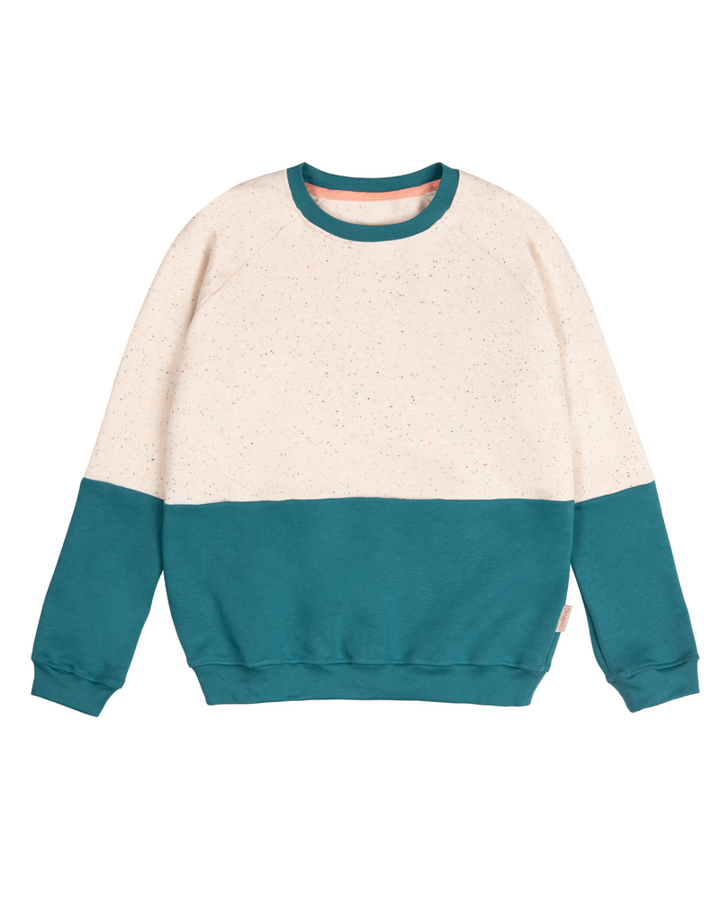 Unisex Sweater - Bio Pullover aus Kuschelsweat | Mika mit Blau Petrol