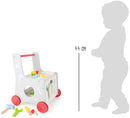 small foot 10614 2 in 1 Lauflernwagen Werkzeug, Steckspiel mit Gummibereifung 34 x 36 x 44 cm, 13-teiliges Zubehör, bunt