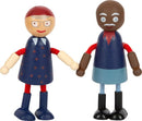small foot Biegepuppen-Familie Diversität, 6 Puppen aus Holz unterschiedlichen Alters, Geschlechts und Hautfarbe, 12396
