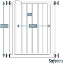 Bettacare Sicherheitsgitter für Kinder und Hunde, Schmal, 68.5cm - 75cm, Schiefergrau, Extra hohes Babygitter von 104cm Höhe, Schmales Druckmontage-Sicherheitsgitter für Treppen