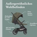 Inglesina Zenit Kompakter Kinderwagen, Grün, Hervorragende Leistung, Bequem, bis zu 22kg, Große Räder, Geräumiger Sitz