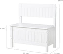 roba Banc-Coffre à Jouets pour Enfant en Bois - Banc de Rangement - Fermeture Douce - Blanc