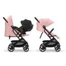 Cybex Gold Kinderwagen Beezy mit One-Pull Harness, Ab Geburt bis ca. 4 Jahre (max. 22 kg), Kompakt und ergonomisch, Candy Pink (Pink mit schwarzem Rahmen)