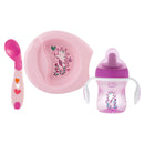 Chicco Geschenkset 6+, Baby Geschirrset enthält 2-teiligen Babyteller, Trinkbecher und Entwöhnungslöffel, Babybesteck 6+ Monate
