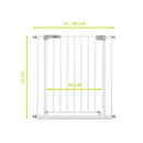 hauck Treppenschutzgitter / Türschutzgitter Open N Stop KD (Basisgitter ohne Verlängerung), für Breiten 75 - 80 cm, ohne Bohren, Einhändiges Öffnen, Beidseitig Schwenkbar, Metall (White)