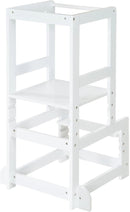 roba Lernturm nach Montessori - Sicherer Tritthocker für Kinder - Ideal als Küchenhelfer - Bis 80 kg belastbar - Holz weiß