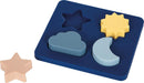 small Foot Silikon Setzpuzzle, 4-teiliges Steckspiel, BPA-frei, Wasserspielzeug, Motorikspielzeug für Babys ab 1 Jahr, 12752