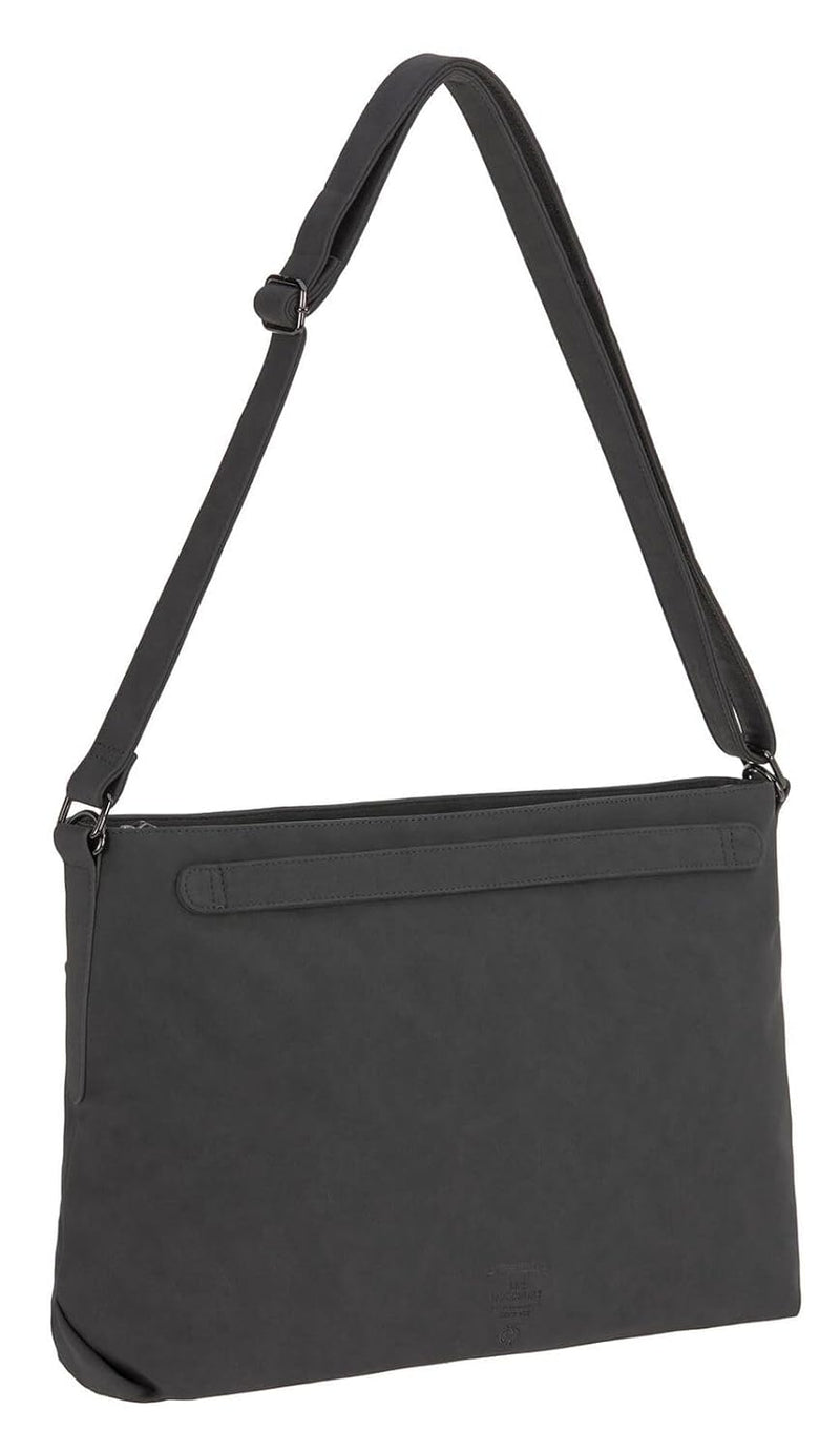 LÄSSIG Baby Wickeltasche Umhängetasche mit Zubehör veganes Leder/Tender Shoulder Bag anthracite