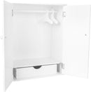 small foot Puppenschrank in Weiß aus Holz, mit Zubehör wie Kleiderstange und -bügel, Ergänzung zum Puppenzubehör, 11213, 40 x 20 x 53 cm