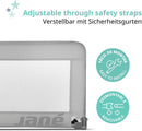 Jané, klappbares Bettgitter, Länge 90 cm, Transporttasche, extra hoch, atmungsaktiv