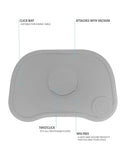Twistshake Click-Mat + Platte | Anti-Rutsch-Geschirrset für Babys | Babyteller + Baby-Tischset (38x25) | BPA-freier Baby-Entwöhnungsteller | Essenstrainingsplatte für Kinder ab 6 Monaten | Grau