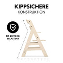 hauck Alpha+, Vanilla - Mitwachsender Holzhochstuhl aus Buche für Kinder ab 6 Monaten bis 90 kg - Inklusive 5 Punkt Gurt, Schrittgurt, Schutzbügel - Kompatibel mit viel Zubehör