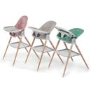 Foppapedretti Bonito Hochstuhl und Babystuhl, Kinder von 6 Monaten bis 3 Jahren (bis 15 kg), Polsterung abnehmbar und waschbar, ergonomische Sitzfläche und Rückenlehne, doppeltes Tablett verstellbar,