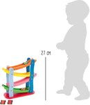 small foot Rennbahn im Kaskadenstil aus Holz, Etagen, mit Vier Holzautos, Bunt, ab 18 Monaten, 7558 Toys