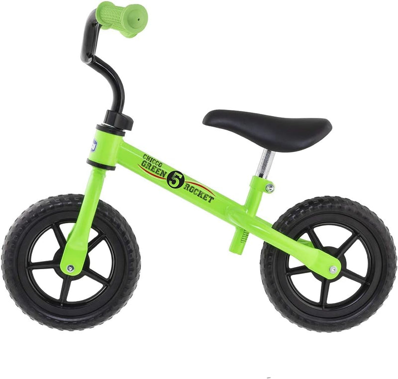 Chicco Green Rocket Laufrad, Balance Bike für Gleichgewicht, mit verstellbarem Lenker und Sattel, max. 25 kg, grün - Spielzeug für Kinder 2-5 Jahre, Einheitsgröße