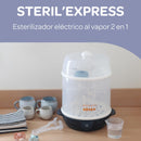 BÉABA, 2-in-1-Flaschensterilisator, Skalierbar, Elektrisch mit Dampf, 2 in 1, 2 Fächer, Bis zu 8 Flaschen & Zubehör, Ultra schnell, Zeitschaltuhr, Steril'Express, Night Blue