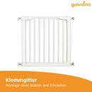 Guardino Türschutzgitter erweiterbar bis 109 cm - Treppenschutzgitter ohne Bohren, 75-81 cm, Weiß