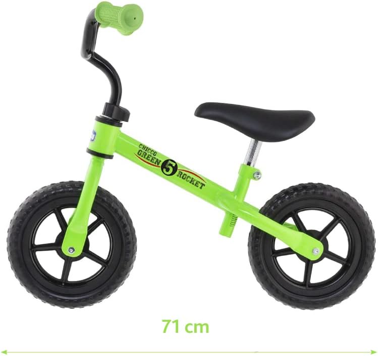 Chicco Green Rocket Laufrad, Balance Bike für Gleichgewicht, mit verstellbarem Lenker und Sattel, max. 25 kg, grün - Spielzeug für Kinder 2-5 Jahre, Einheitsgröße