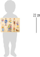 small foot Setzpuzzle Holz mit detaillierten Motiven zum Thema Familie, ab 12 Monaten, 11501, Mehrfarbig